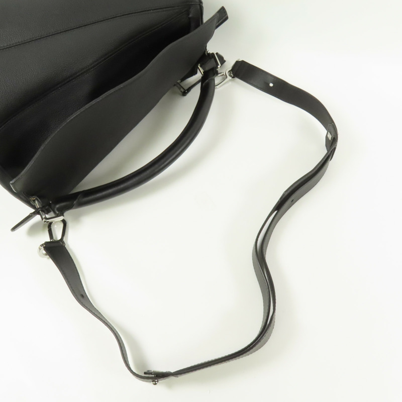 LOEWE 牛皮皮革Puzzle Bag銀扣手挽肩背兩用袋-8