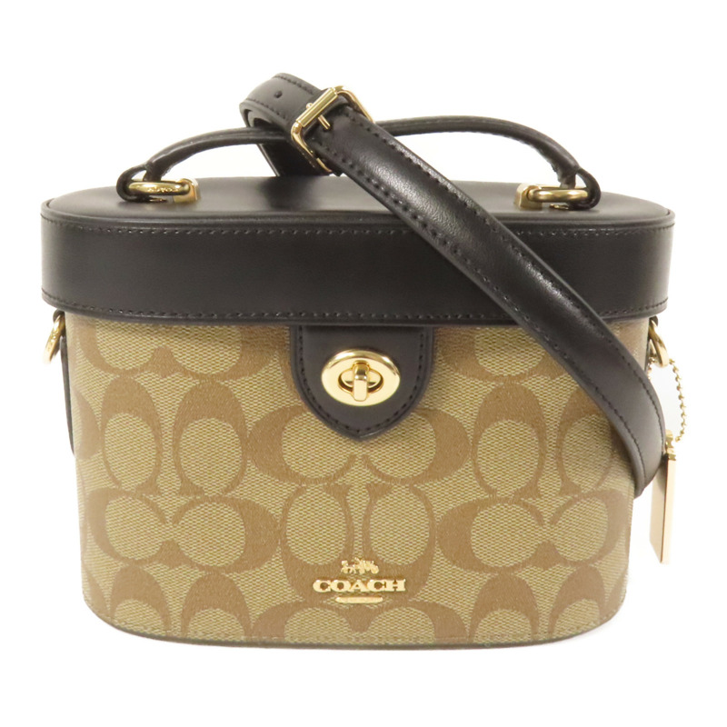 COACH 塗層帆布Shoulder Bag金扣手挽肩背兩用袋-0
