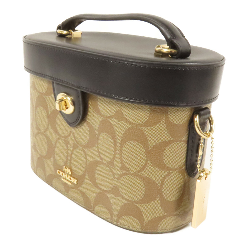COACH 塗層帆布Shoulder Bag金扣手挽肩背兩用袋-2