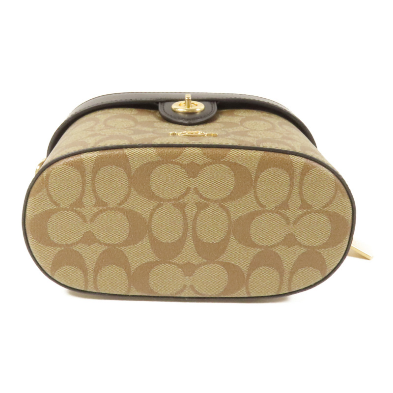 COACH 塗層帆布Shoulder Bag金扣手挽肩背兩用袋-3