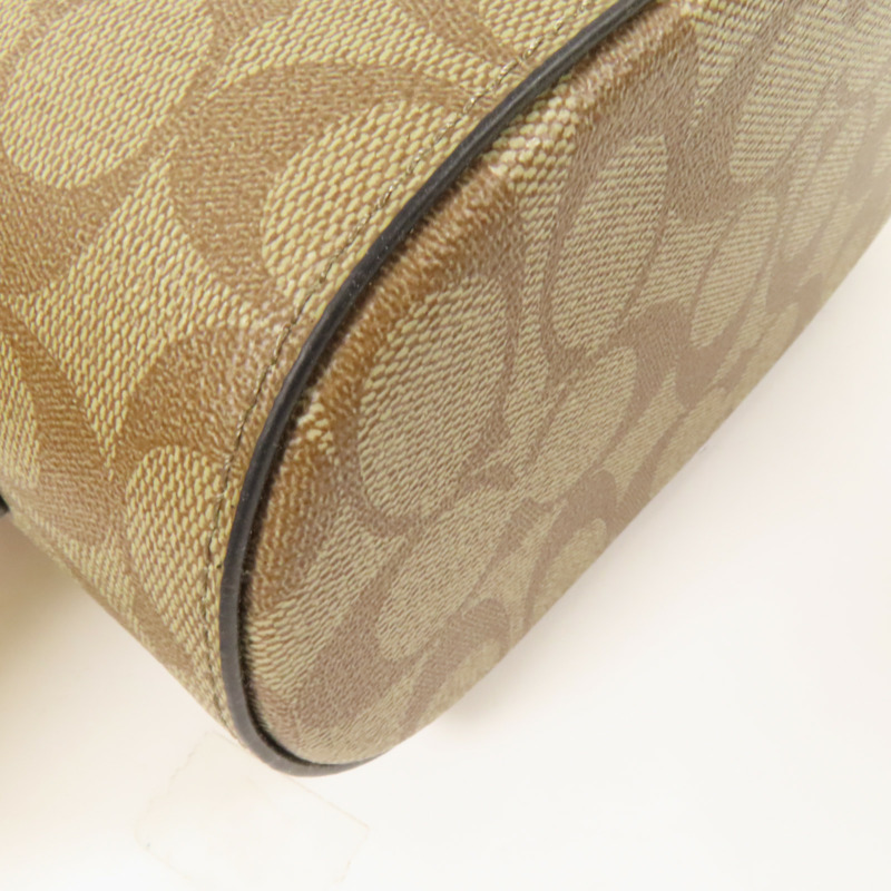 COACH 塗層帆布Shoulder Bag金扣手挽肩背兩用袋-4