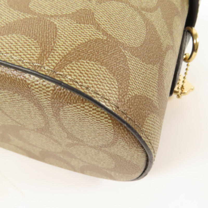 COACH 塗層帆布Shoulder Bag金扣手挽肩背兩用袋-5