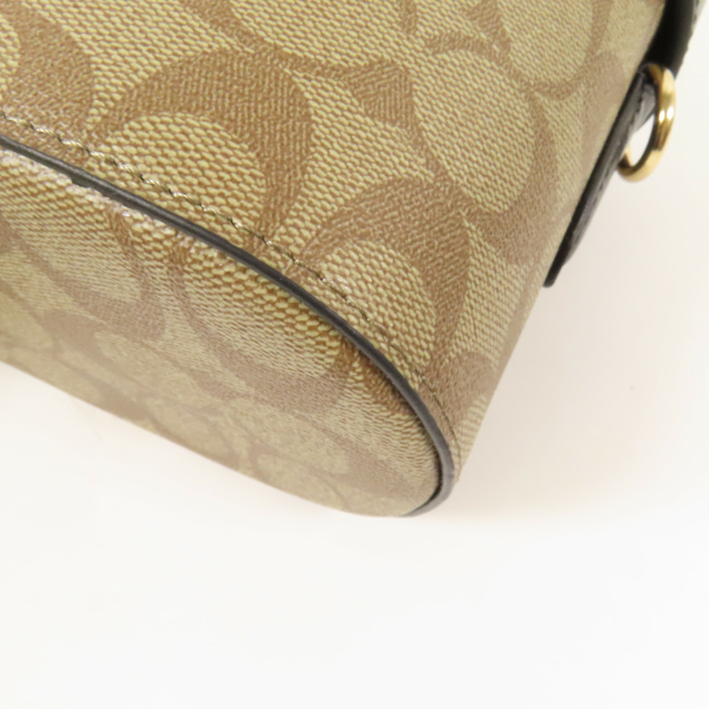 COACH 塗層帆布Shoulder Bag金扣手挽肩背兩用袋-7