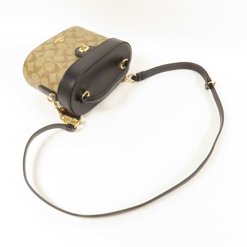 COACH 塗層帆布Shoulder Bag金扣手挽肩背兩用袋-8