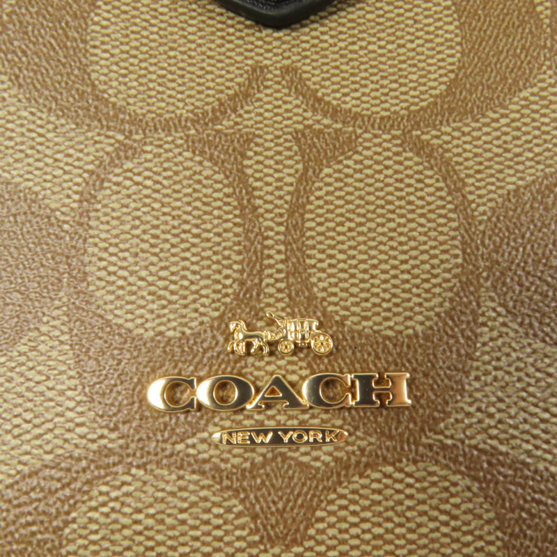 COACH 塗層帆布Shoulder Bag金扣手挽肩背兩用袋-12