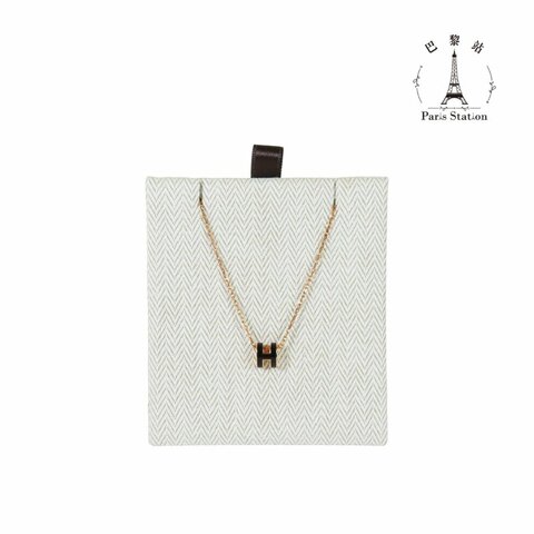 【巴黎站二手名牌專賣店】＊現貨＊HERMES 愛馬仕 真品＊黑色H玫瑰金Mini Pop H項鍊