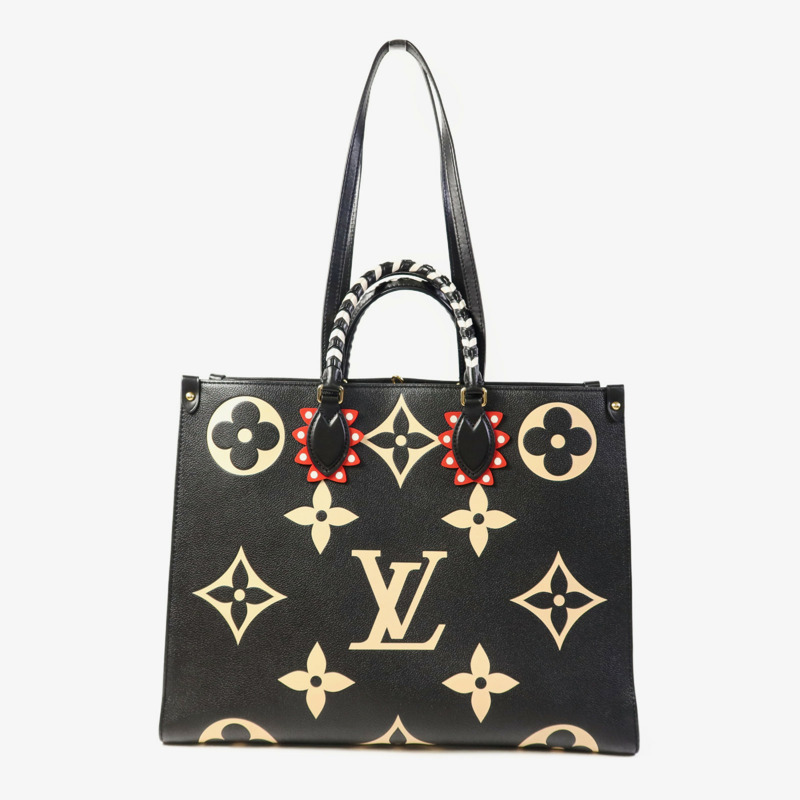 LOUIS VUITTON Monogram Empreinte On The Go GM金扣手挽肩背兩用袋-0