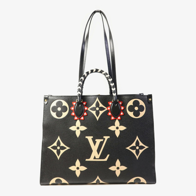 LOUIS VUITTON Monogram Empreinte On The Go GM金扣手挽肩背兩用袋-1