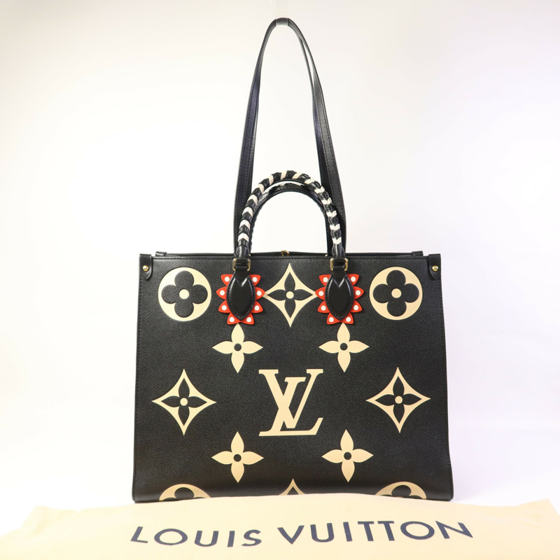 LOUIS VUITTON Monogram Empreinte On The Go GM金扣手挽肩背兩用袋-9