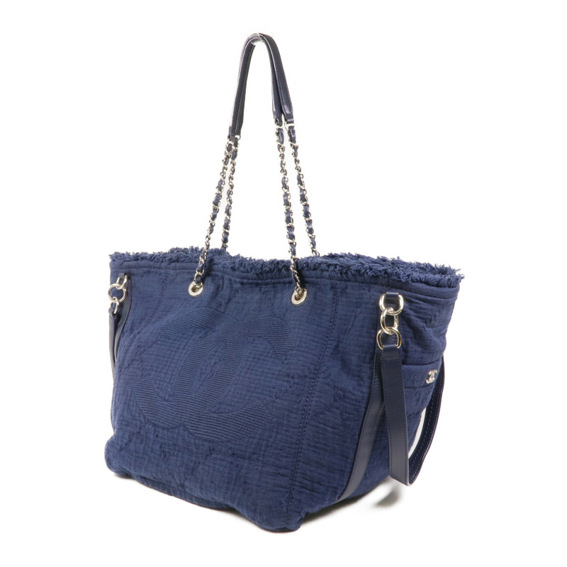 CHANEL 帆布Chain Shoulder銀扣鏈帶肩背袋-2