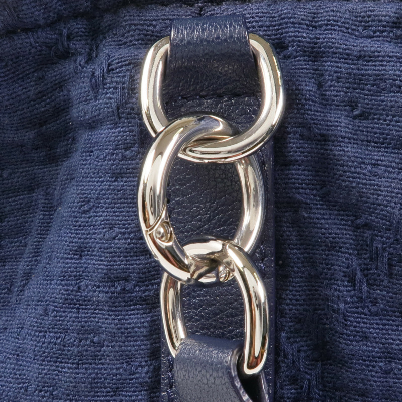 CHANEL 帆布Chain Shoulder銀扣鏈帶肩背袋-10