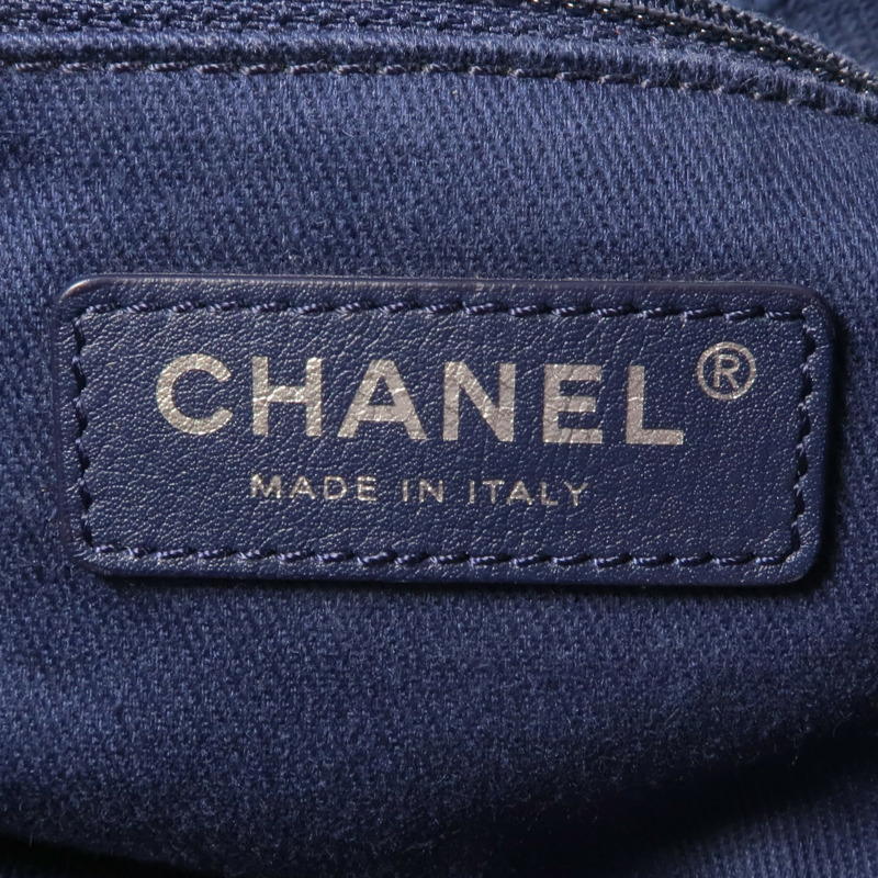CHANEL 帆布Chain Shoulder銀扣鏈帶肩背袋-13