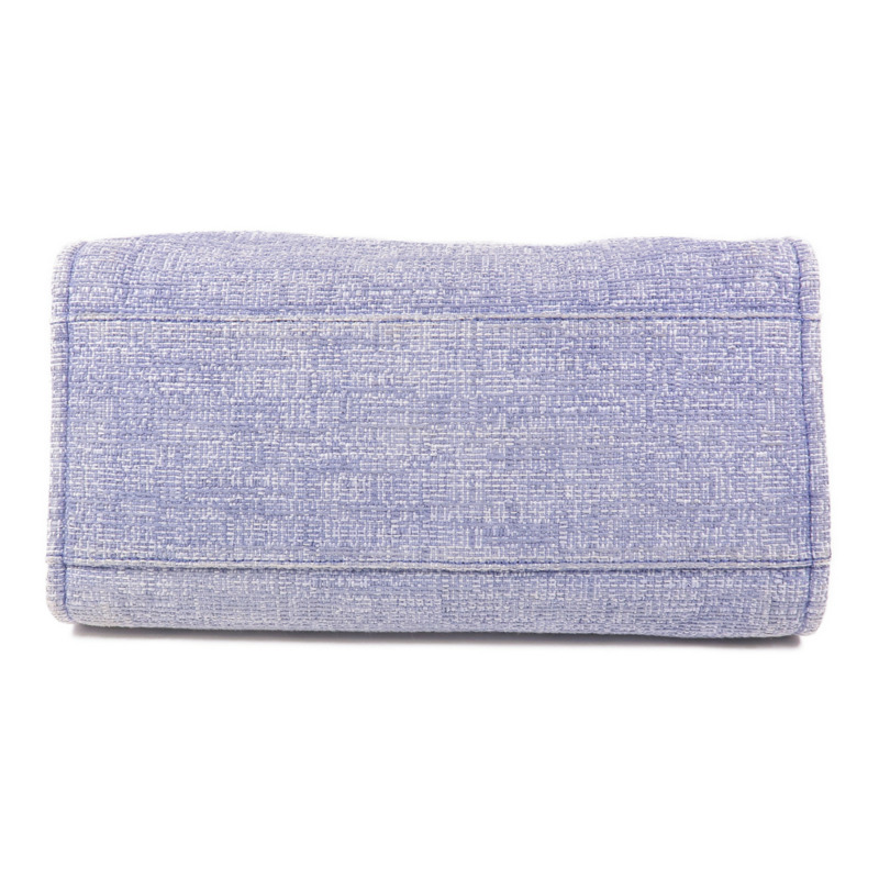 CHANEL 帆布Deauville Tote銀扣肩背袋-4