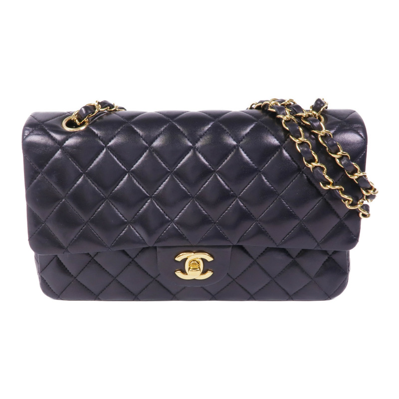 CHANEL 羊皮皮革Classic 25金扣手挽肩背兩用袋-0