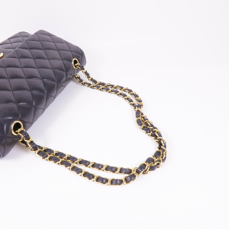 CHANEL 羊皮皮革Classic 25金扣手挽肩背兩用袋-4