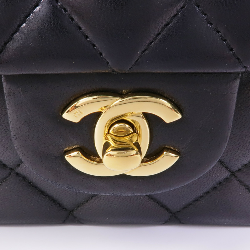 CHANEL 羊皮皮革Classic 25金扣手挽肩背兩用袋-9