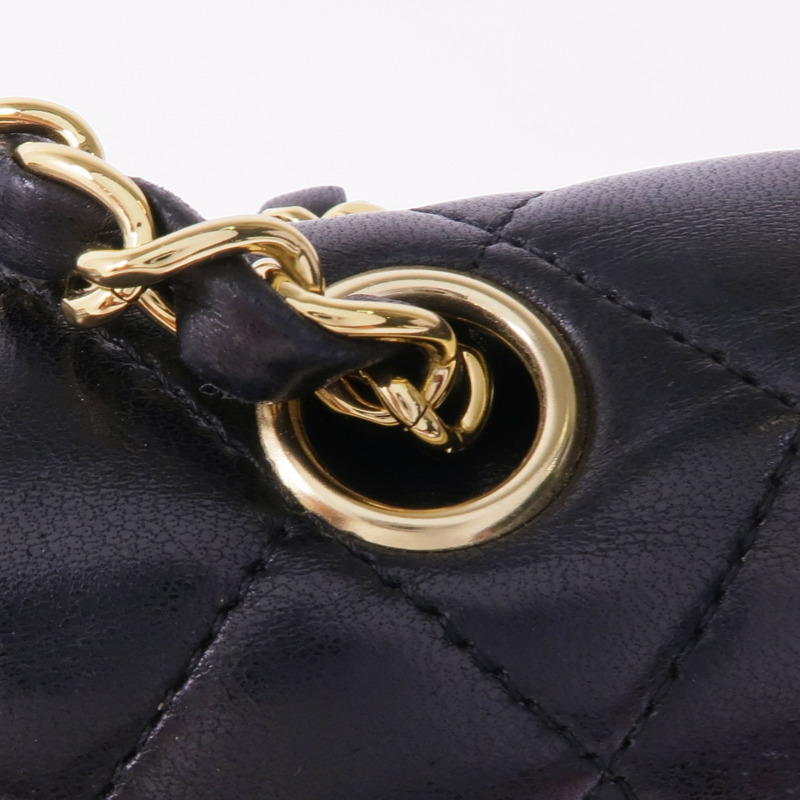 CHANEL 羊皮皮革Classic 25金扣手挽肩背兩用袋-10