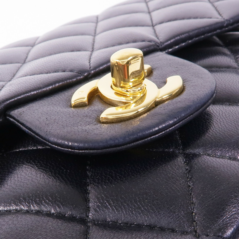 CHANEL 羊皮皮革Classic 25金扣手挽肩背兩用袋-11