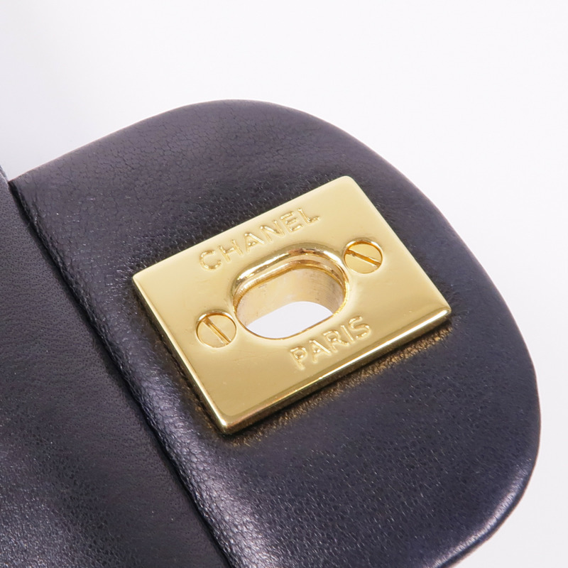 CHANEL 羊皮皮革Classic 25金扣手挽肩背兩用袋-13