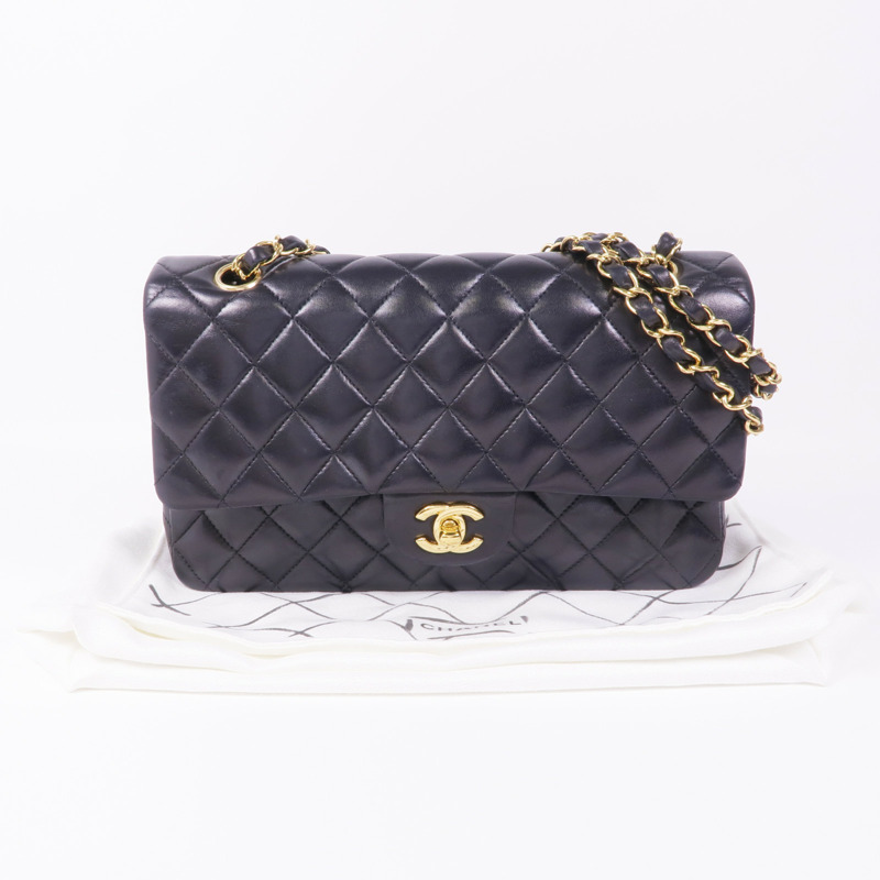 CHANEL 羊皮皮革Classic 25金扣手挽肩背兩用袋-23