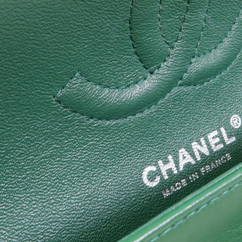 CHANEL 漆皮皮革Classic 25銀扣手挽肩背兩用袋-13