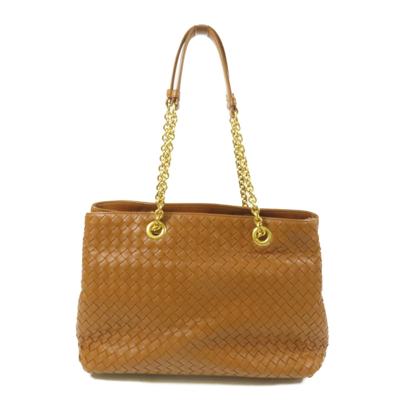 BOTTEGA VENETA 羊皮皮革Chain Shoulder金扣肩背袋-1