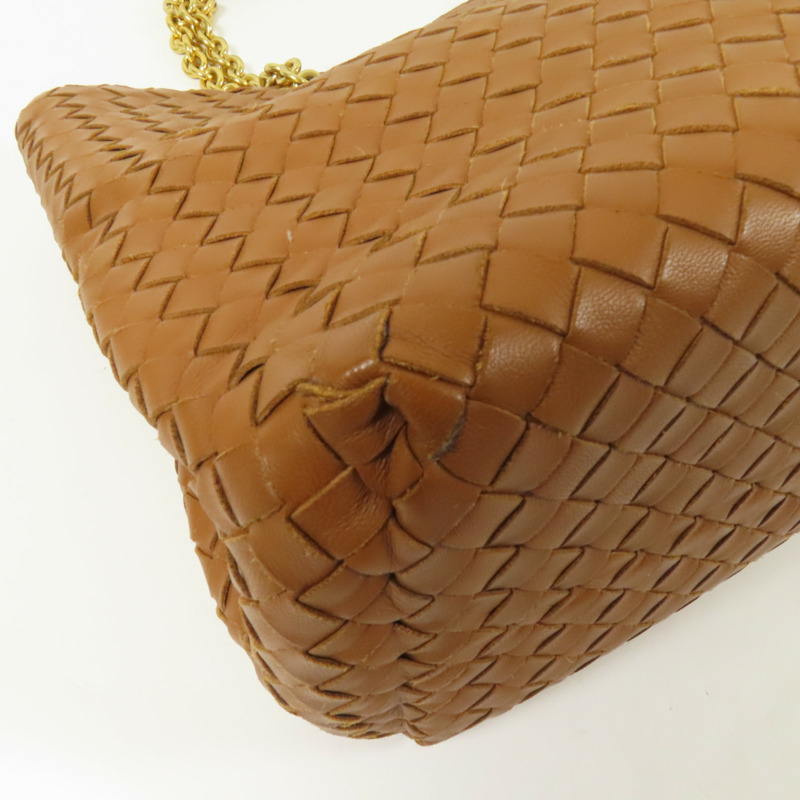 BOTTEGA VENETA 羊皮皮革Chain Shoulder金扣肩背袋-4