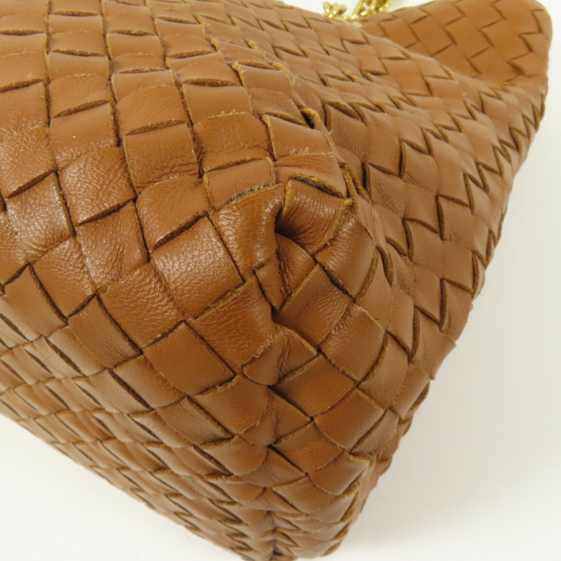 BOTTEGA VENETA 羊皮皮革Chain Shoulder金扣肩背袋-5