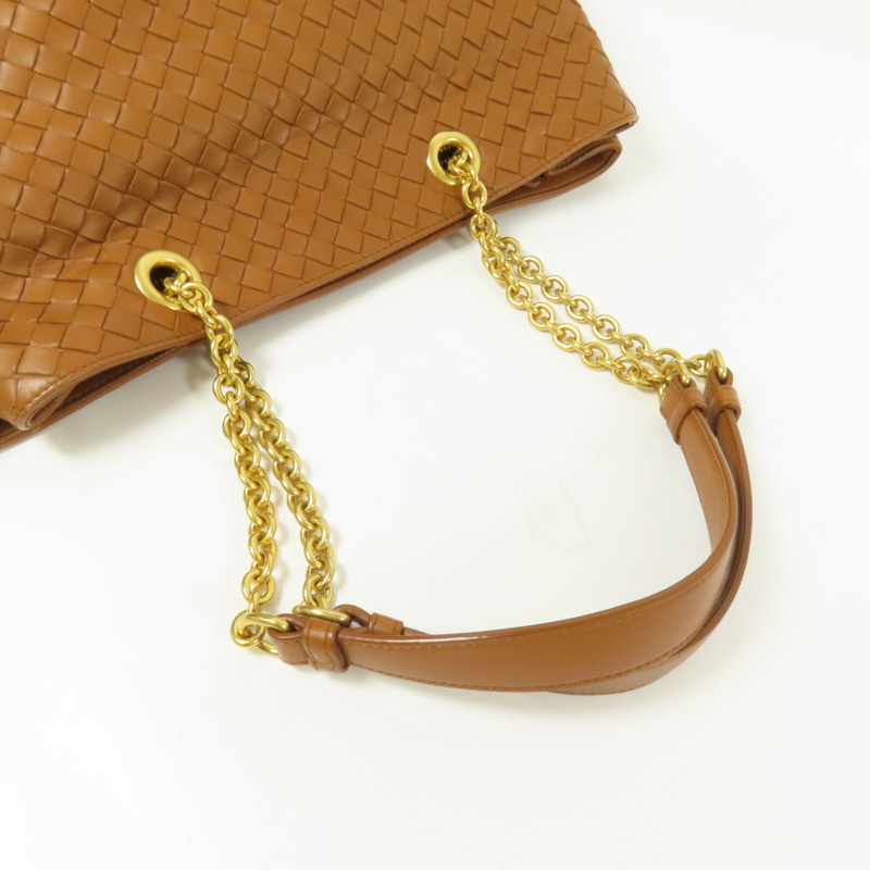 BOTTEGA VENETA 羊皮皮革Chain Shoulder金扣肩背袋-8