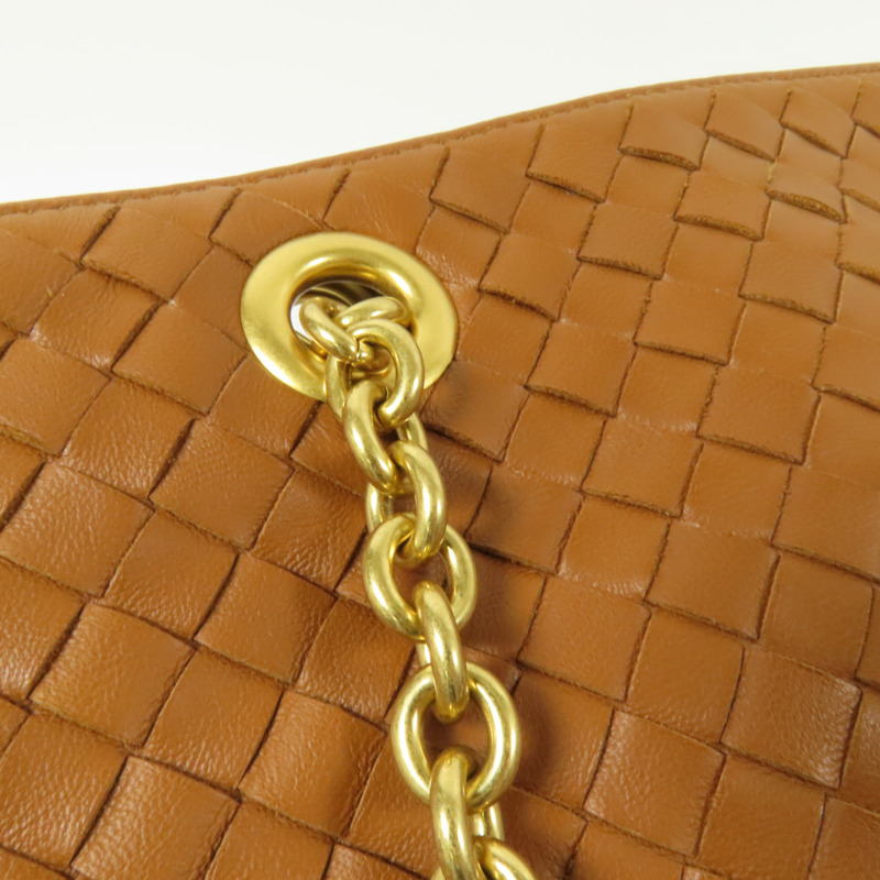 BOTTEGA VENETA 羊皮皮革Chain Shoulder金扣肩背袋-9