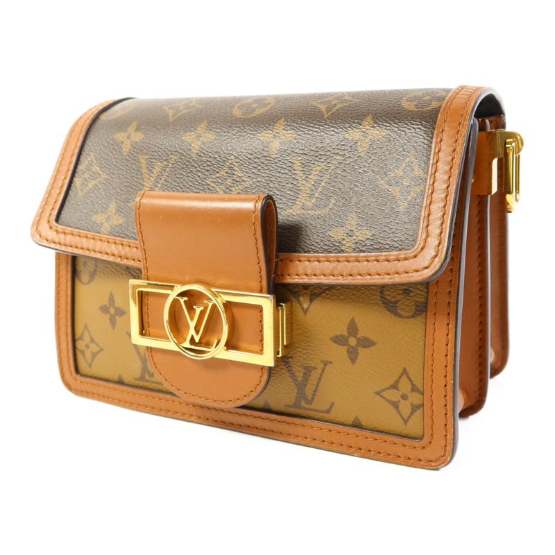 LOUIS VUITTON Monogram Reverse Mini Dauphine金扣肩背袋-2