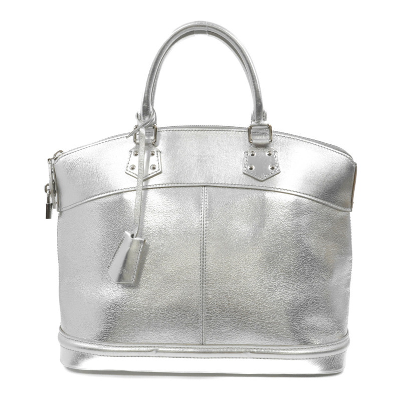 LOUIS VUITTON 皮革Lockit PM銀扣手挽袋-0