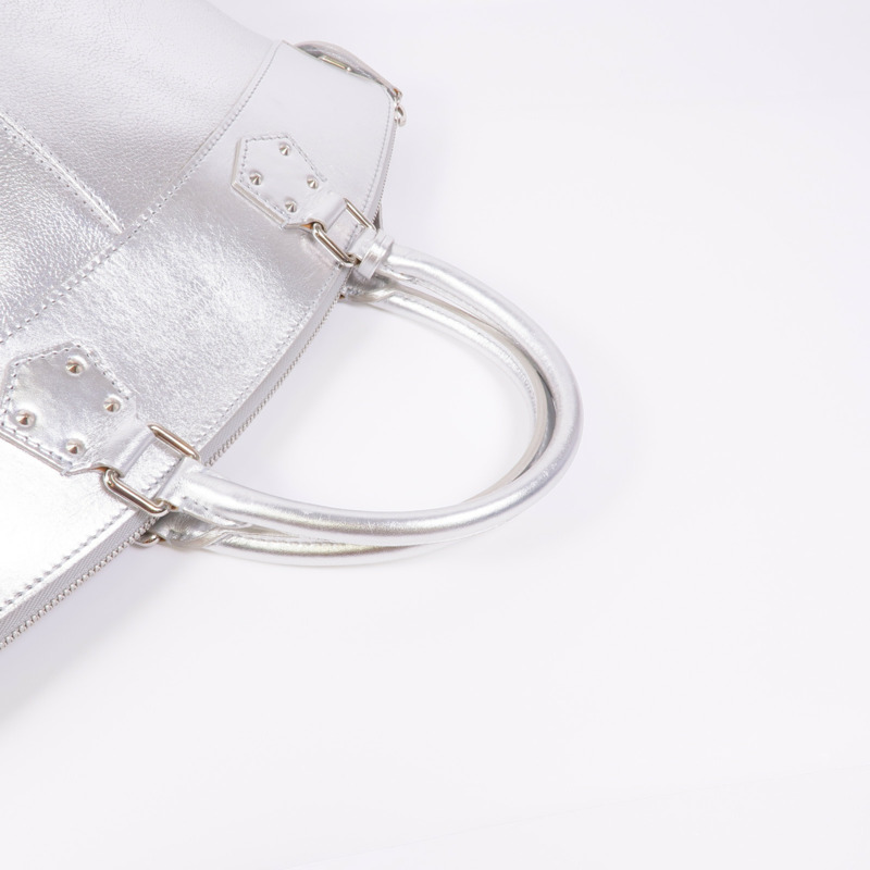LOUIS VUITTON 皮革Lockit PM銀扣手挽袋-4