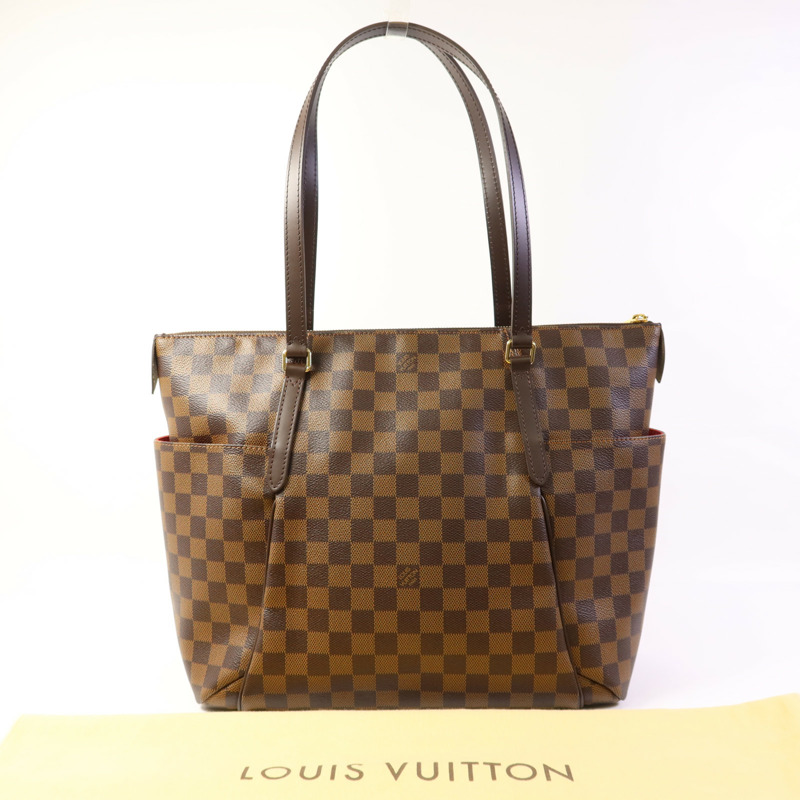 LOUIS VUITTON Damier Ebene Totally MM金扣肩背袋-9