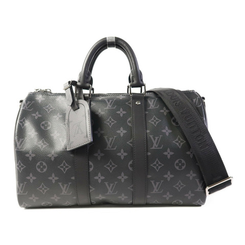 LOUIS VUITTON Monogram Eclipse Keepall Bandouliere 35手挽肩背兩用袋