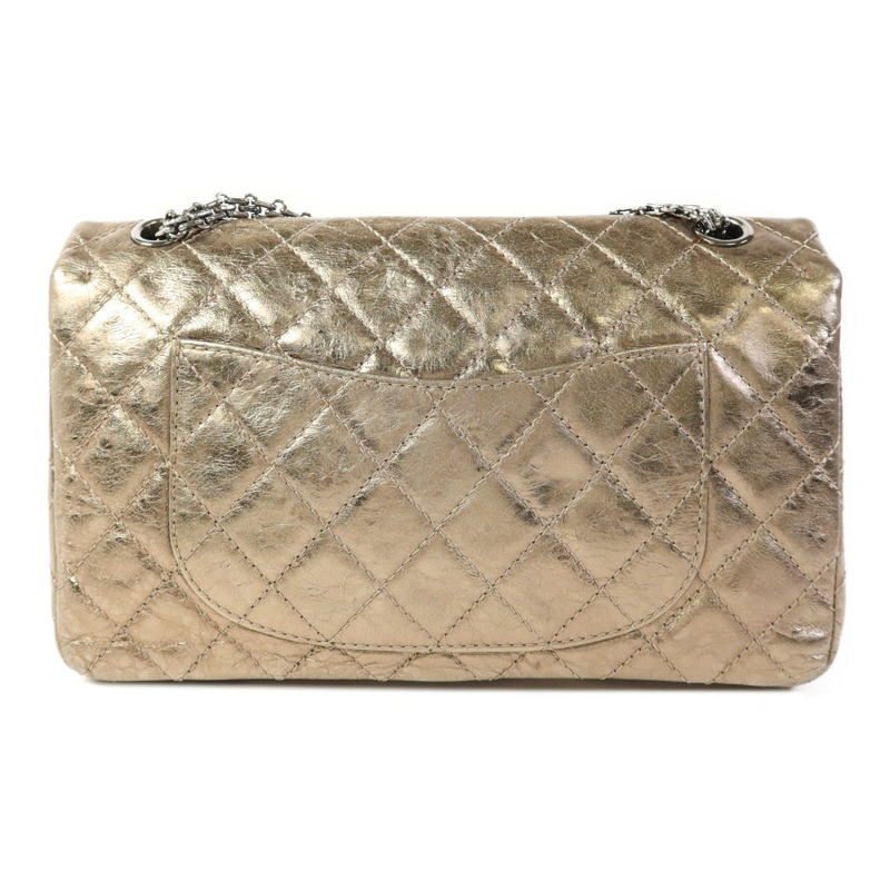 CHANEL 牛皮皮革2.55銀扣鏈帶肩背袋-1