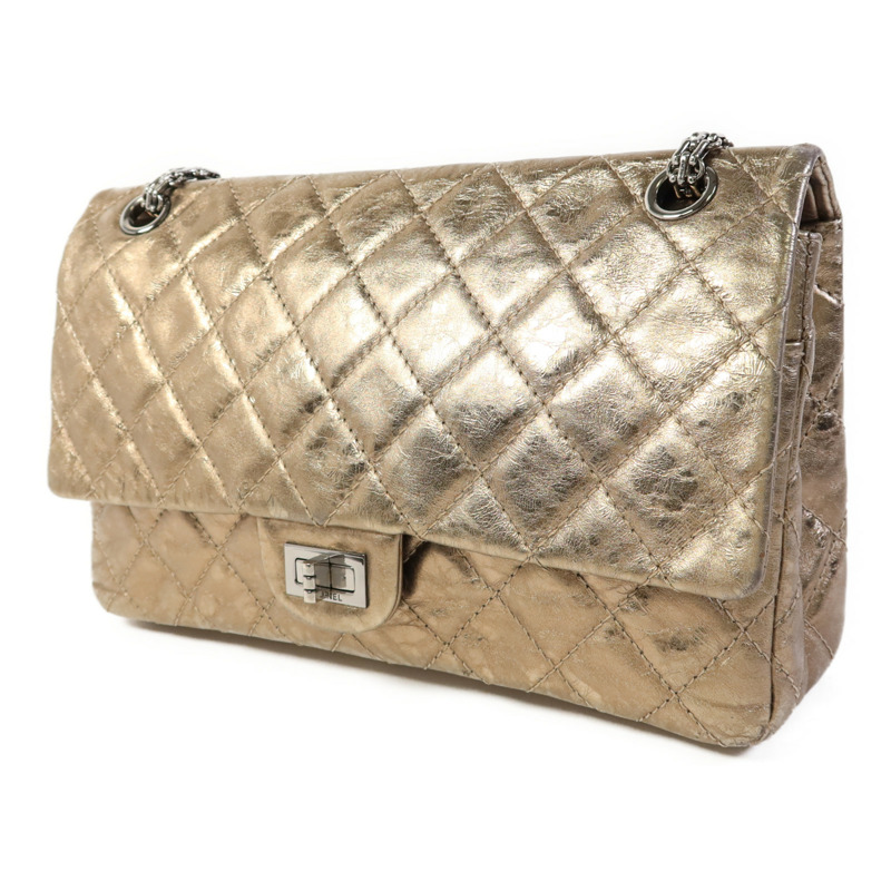 CHANEL 牛皮皮革2.55銀扣鏈帶肩背袋-2
