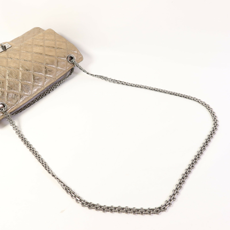 CHANEL 牛皮皮革2.55銀扣鏈帶肩背袋-8