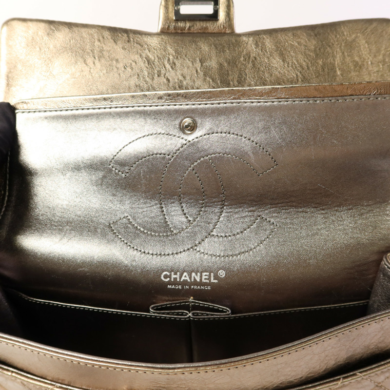 CHANEL 牛皮皮革2.55銀扣鏈帶肩背袋-11