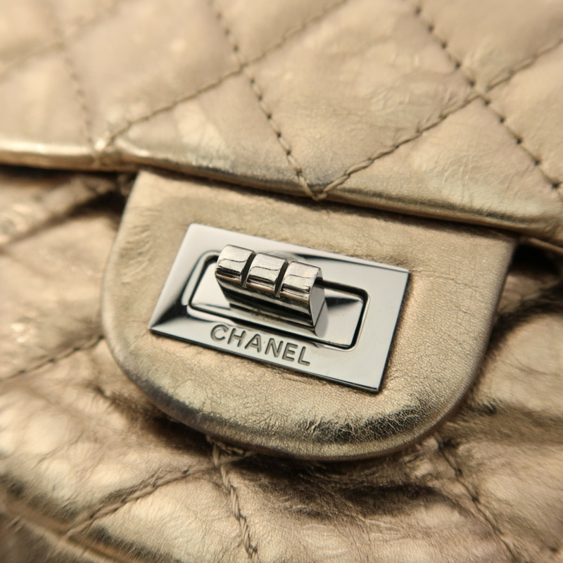 CHANEL 牛皮皮革2.55銀扣鏈帶肩背袋-13