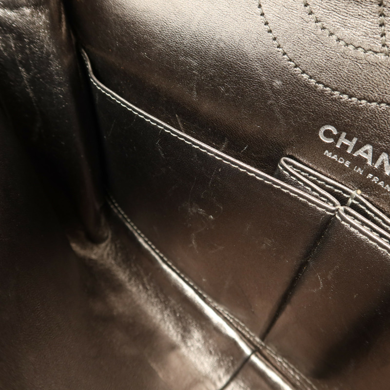 CHANEL 牛皮皮革2.55銀扣鏈帶肩背袋-19