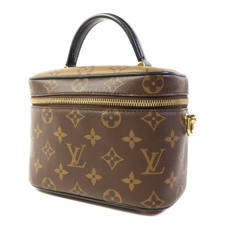 LOUIS VUITTON Monogram Reverse Vanity PM金扣手挽肩背兩用袋棕色-2