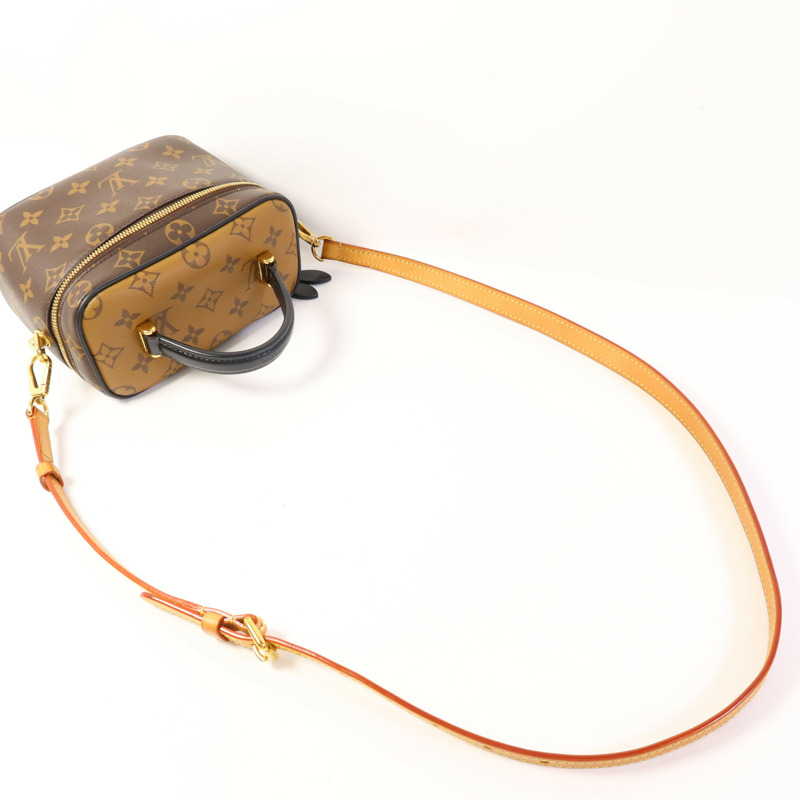 LOUIS VUITTON Monogram Reverse Vanity PM金扣手挽肩背兩用袋棕色-7