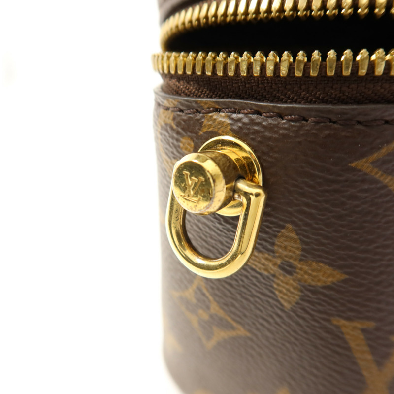 LOUIS VUITTON Monogram Reverse Vanity PM金扣手挽肩背兩用袋棕色-9