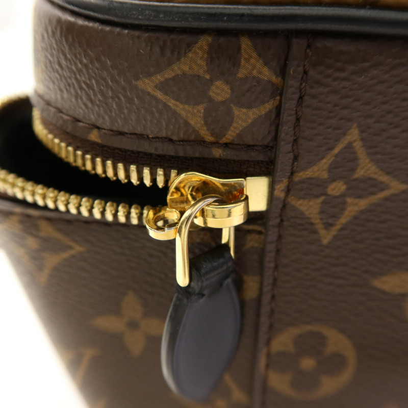 LOUIS VUITTON Monogram Reverse Vanity PM金扣手挽肩背兩用袋棕色-11