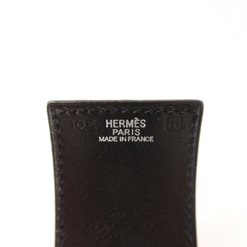 HERMES 皮革Bangle銀扣手鐲-7