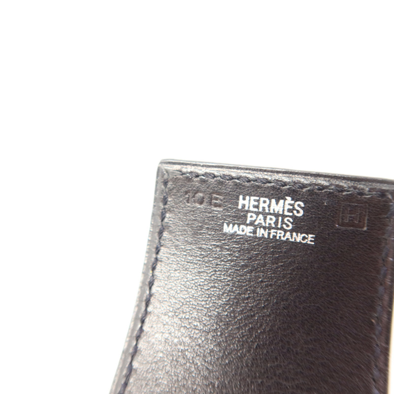 HERMES 皮革Bangle銀扣手鐲-8