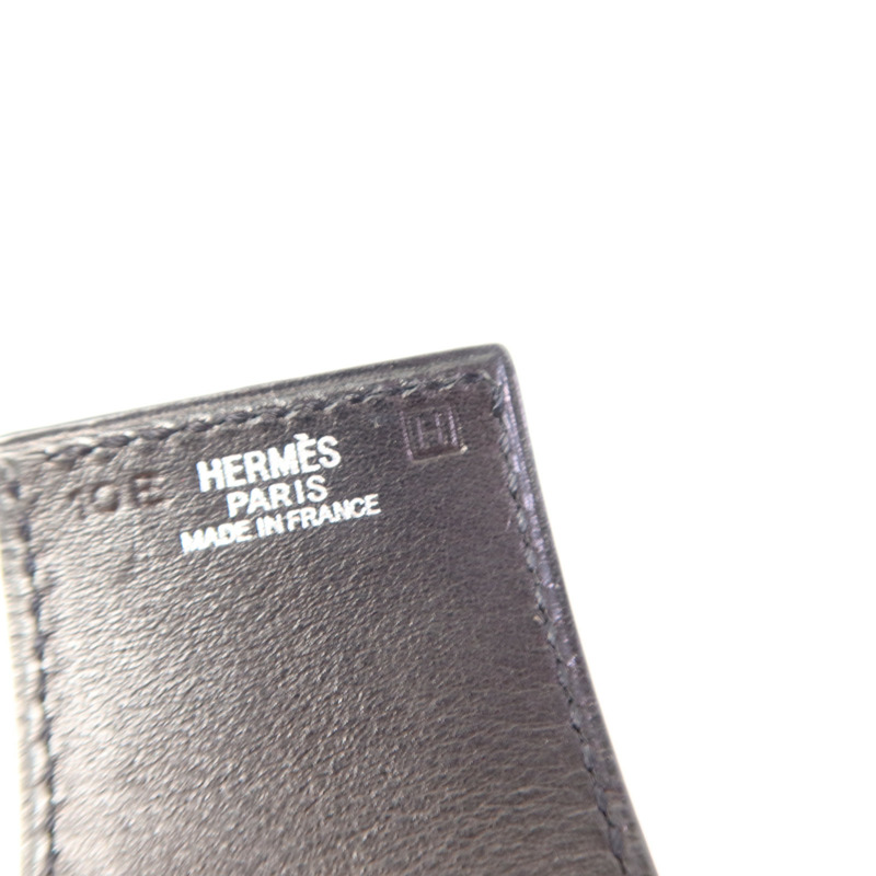 HERMES 皮革Bangle銀扣手鐲-9