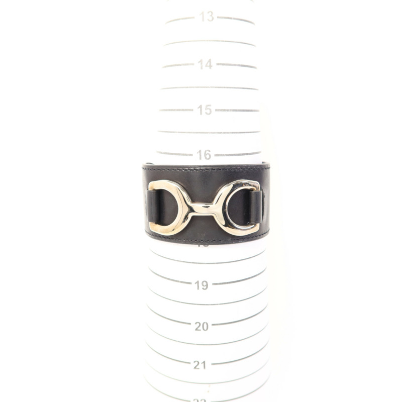HERMES 皮革Bangle銀扣手鐲-10