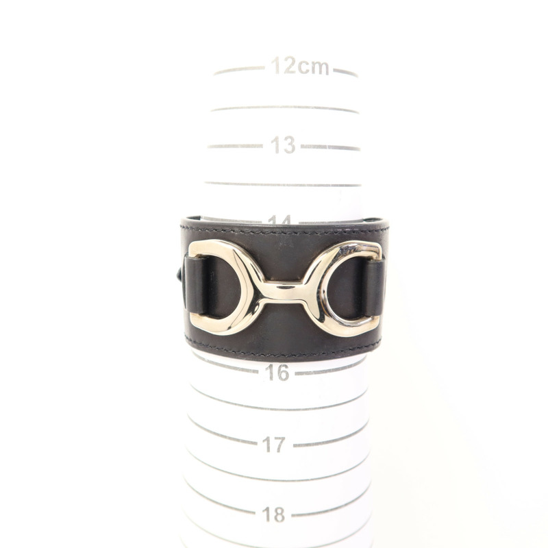HERMES 皮革Bangle銀扣手鐲-11